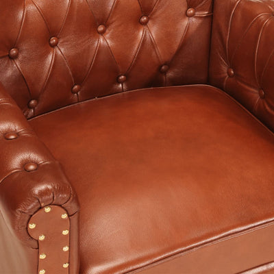 Armchair Brown Real Goat Leather