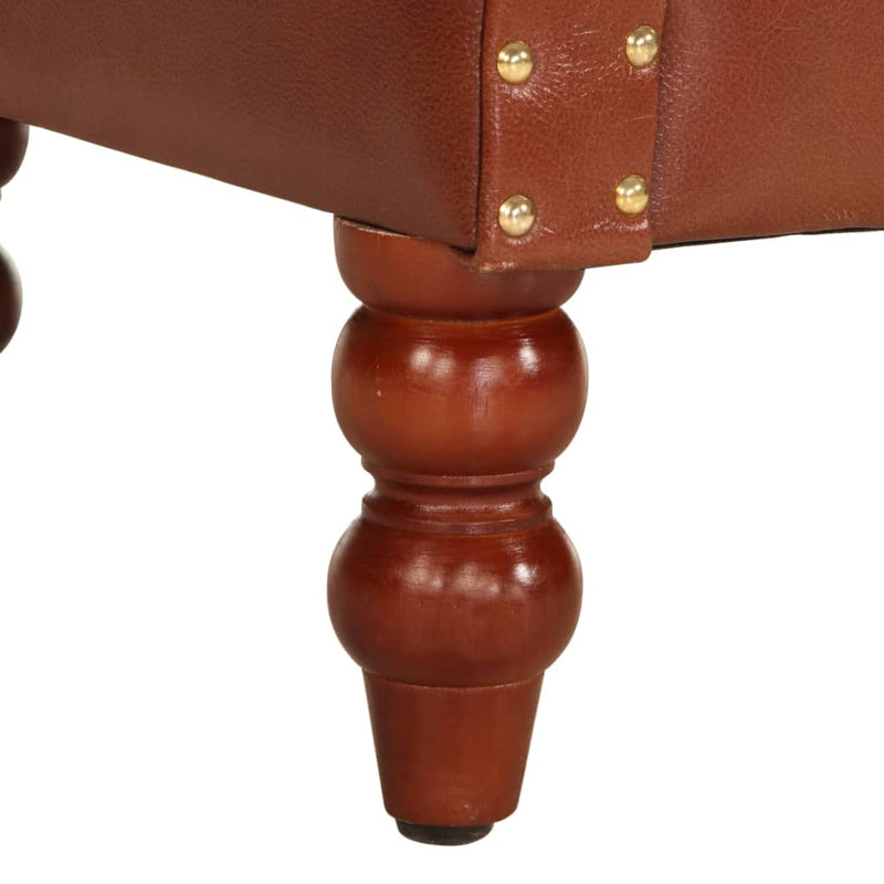 Armchair Brown Real Goat Leather