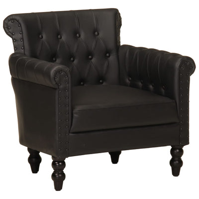 Armchair Black Real Goat Leather