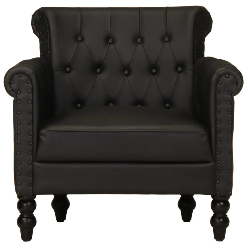 Armchair Black Real Goat Leather