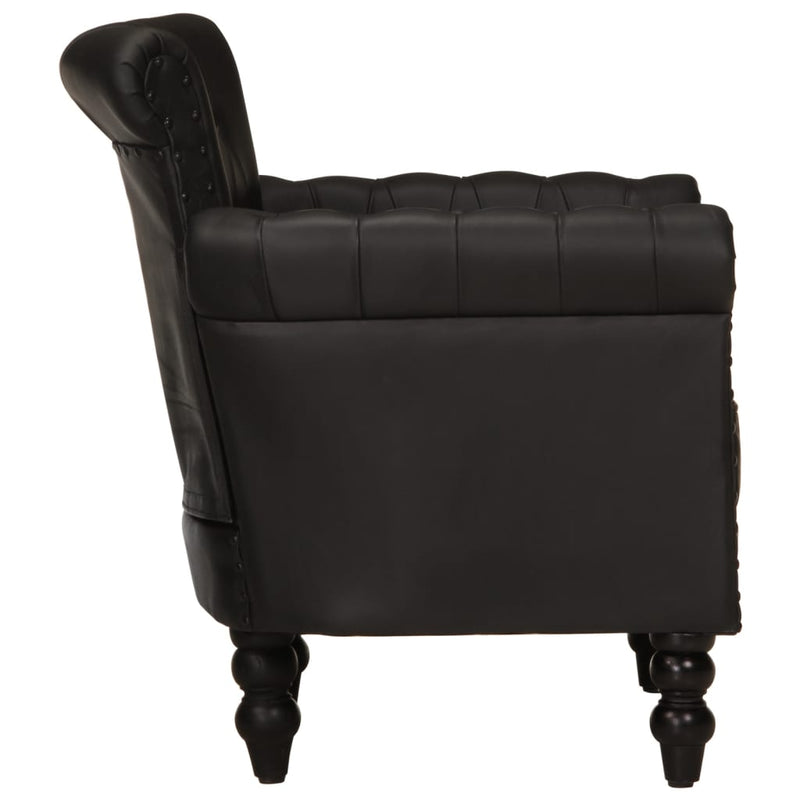 Armchair Black Real Goat Leather