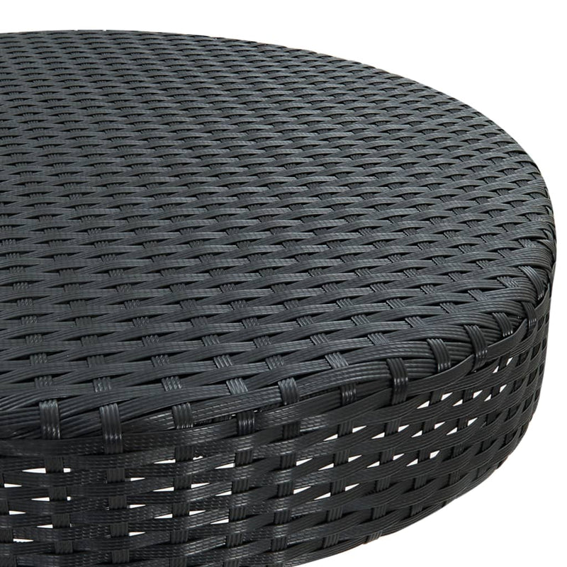 Garden Table Black 60.5x106 cm Poly Rattan