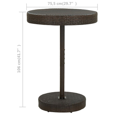 Garden Table Brown 75.5x106 cm Poly Rattan