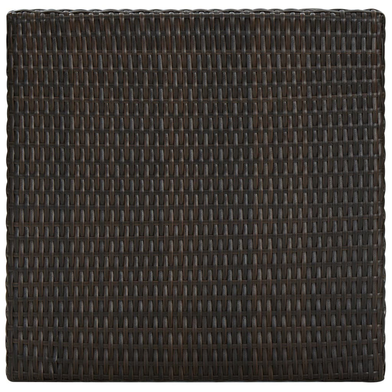 Garden Bar Table Brown 60.5x60.5x110.5 cm Poly Rattan