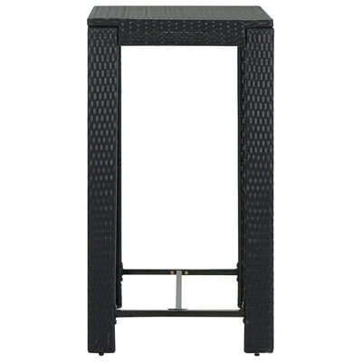 Garden Bar Table Black 60.5x60.5x110.5 cm Poly Rattan