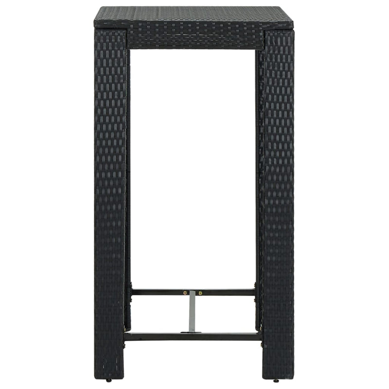 Garden Bar Table Black 60.5x60.5x110.5 cm Poly Rattan