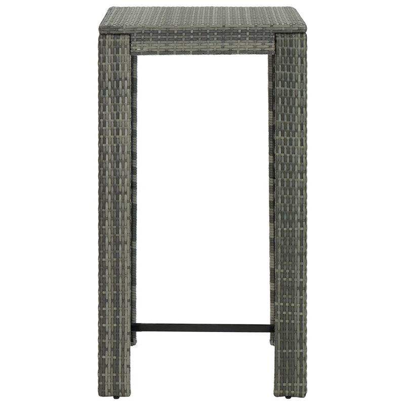 Garden Bar Table Grey 60.5x60.5x110.5 cm Poly Rattan