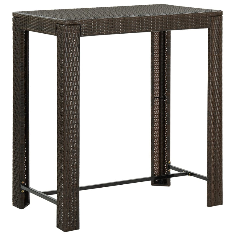 Garden Bar Table Brown 100x60.5x110.5 cm Poly Rattan