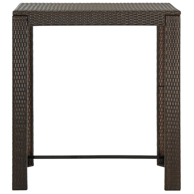 Garden Bar Table Brown 100x60.5x110.5 cm Poly Rattan