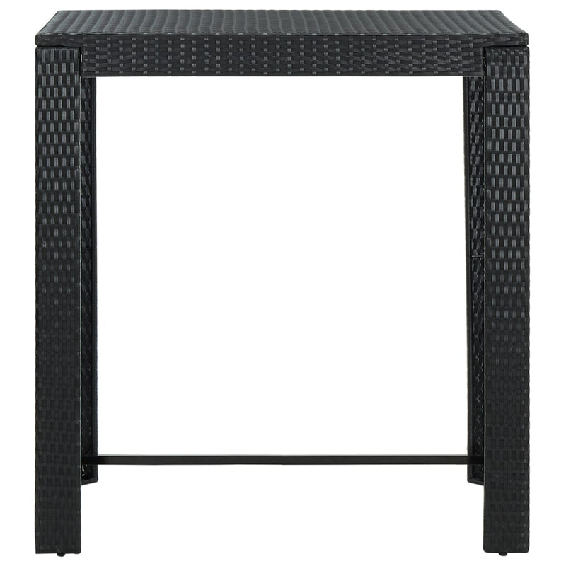 Garden Bar Table Black 100x60.5x110.5 cm Poly Rattan