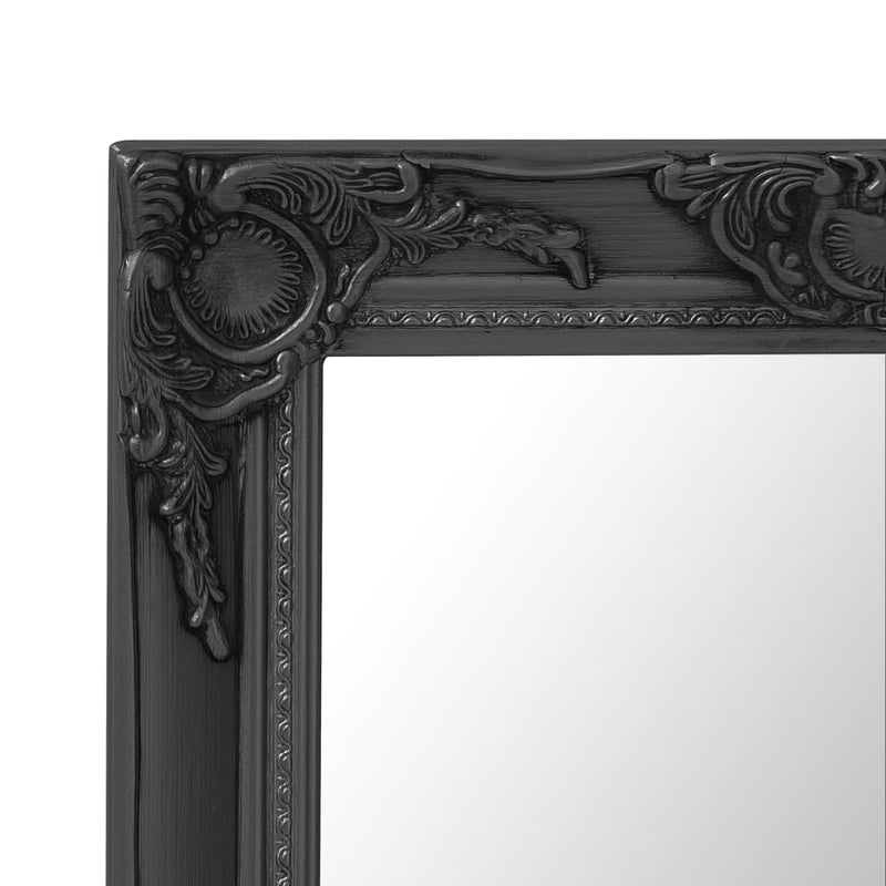 Wall Mirror Baroque Style 50x60 cm Black