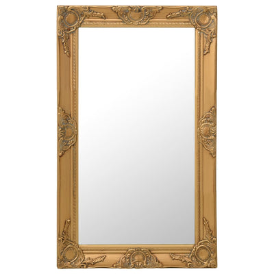 Wall Mirror Baroque Style 50x80 cm Gold