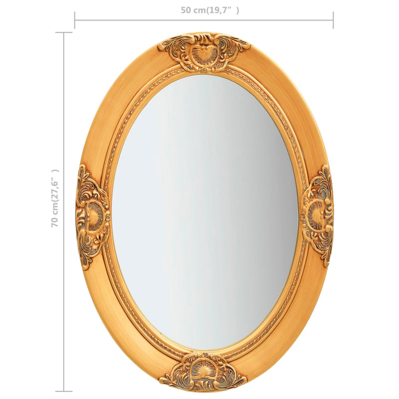 Wall Mirror Baroque Style 50x70 cm Gold