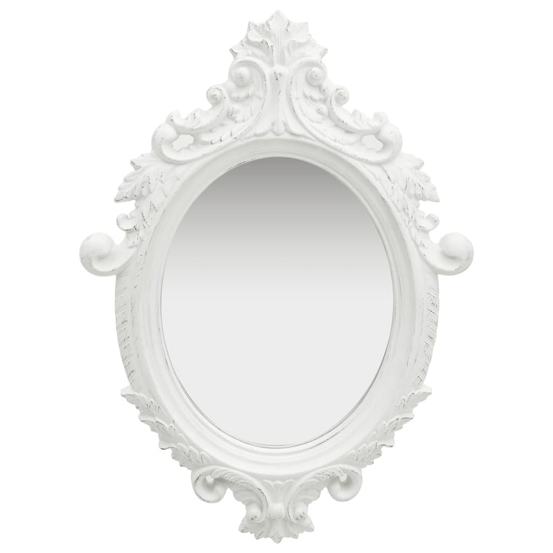 Wall Mirror Castle Style 56x76 cm White