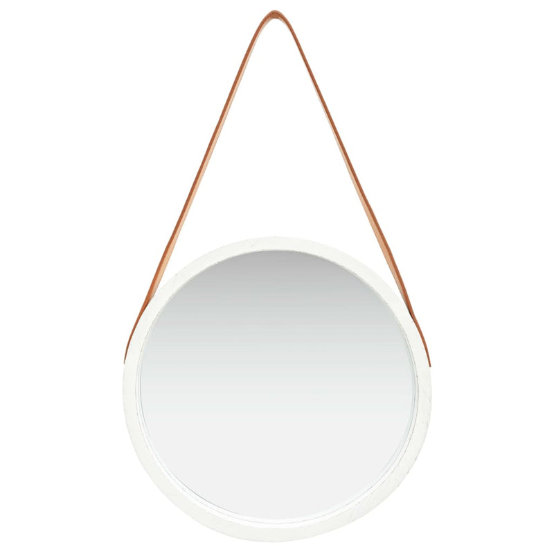 Wall Mirror with Strap 40 cm White