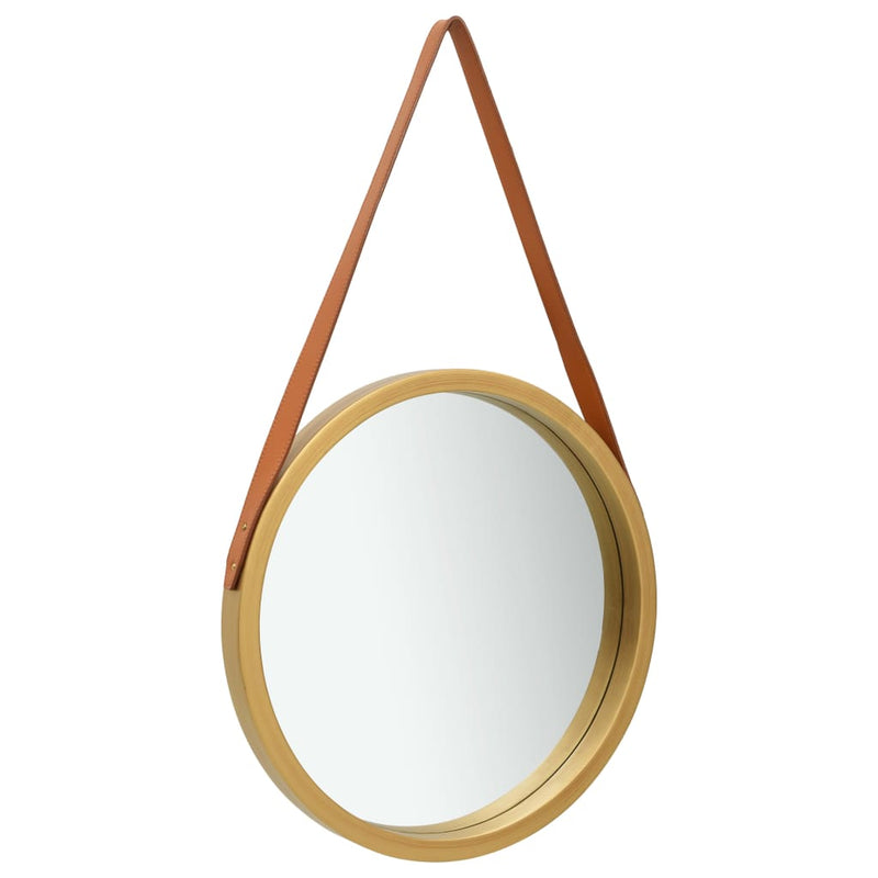 Wall Mirror with Strap 40 cm Gold