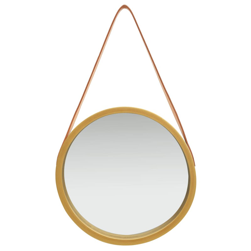 Wall Mirror with Strap 40 cm Gold