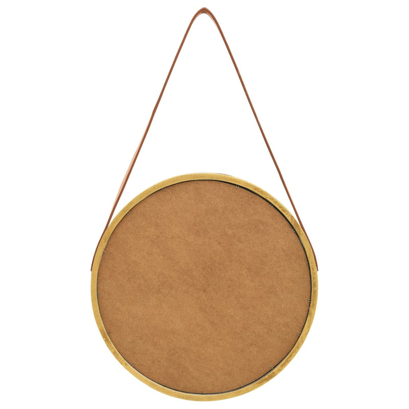 Wall Mirror with Strap 40 cm Gold