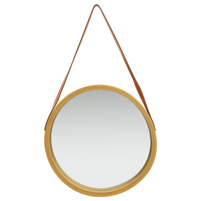 Wall Mirror with Strap 50 cm Gold