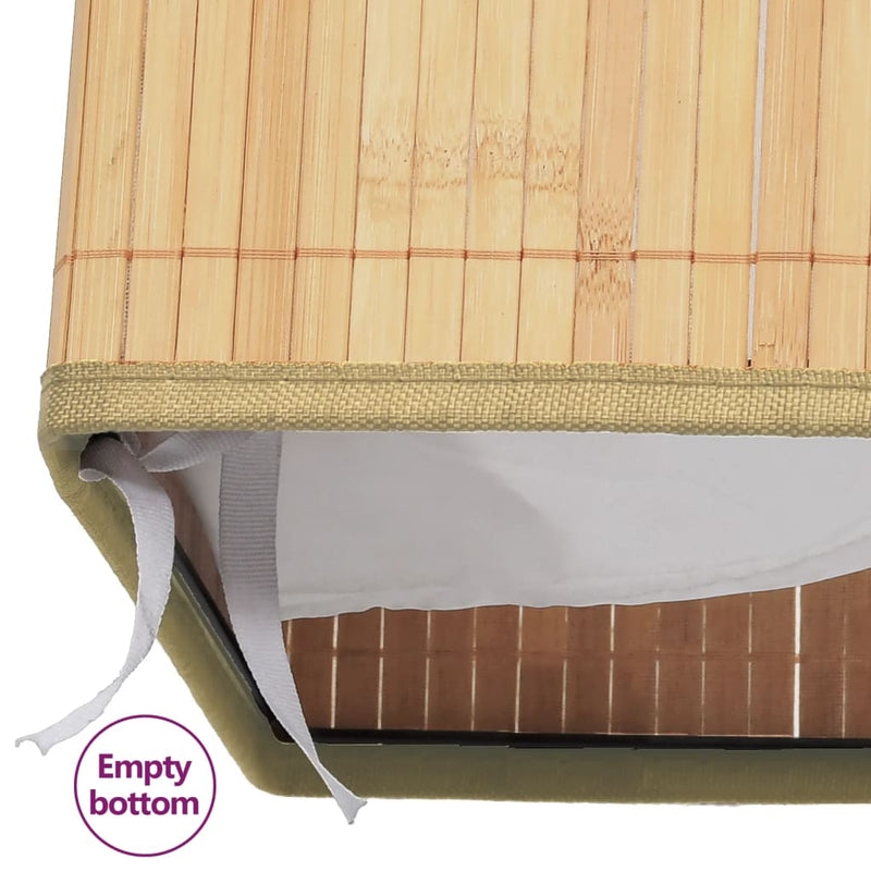 Bamboo Laundry Basket with 2 Sections 72 L