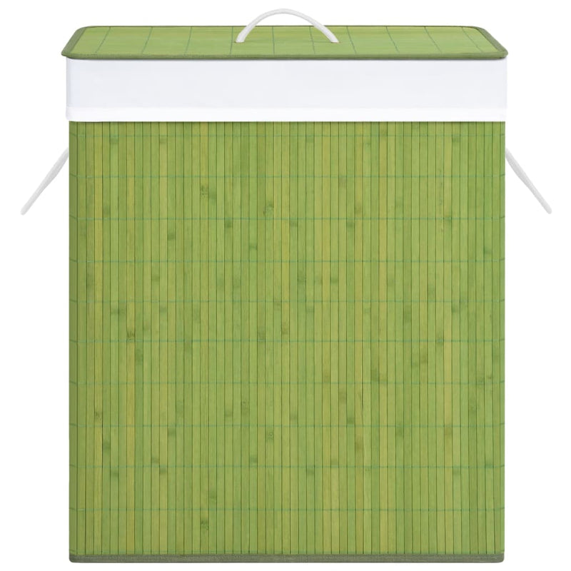 Bamboo Laundry Basket with Single Section Green 83 L