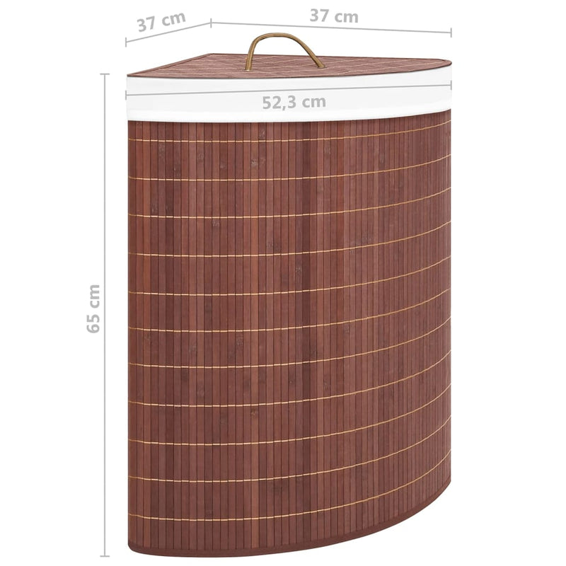 Bamboo Corner Laundry Basket Brown 60 L