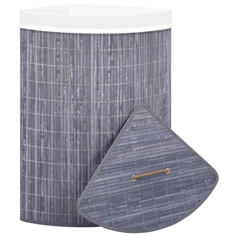 Bamboo Corner Laundry Basket Grey 60 L