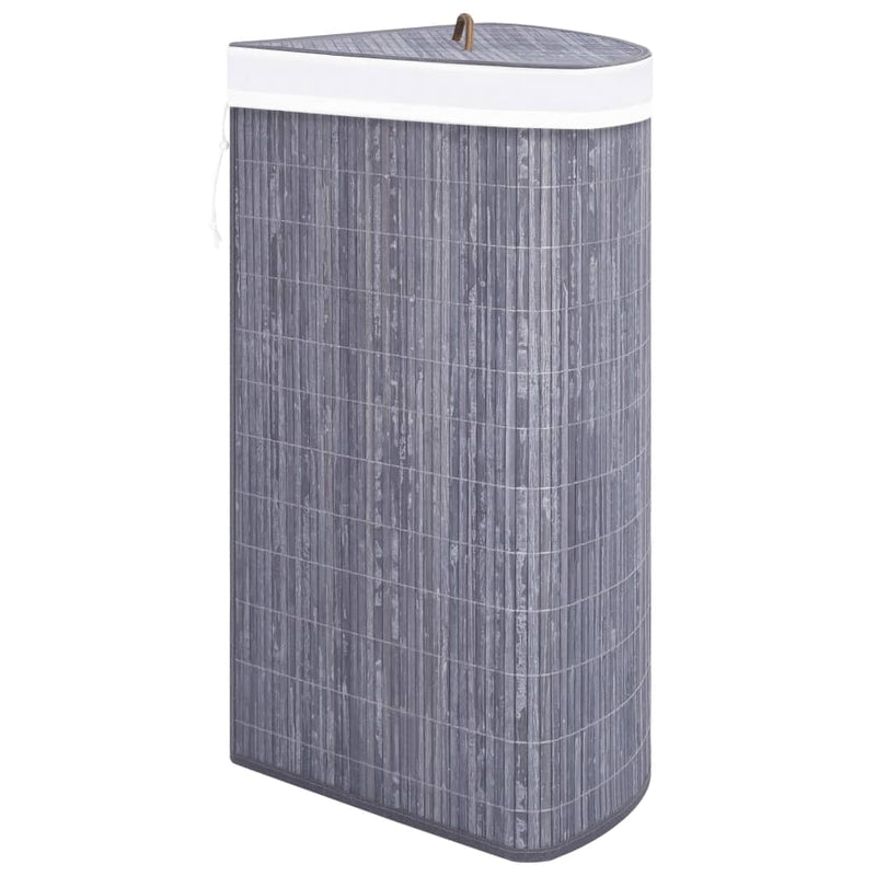 Bamboo Corner Laundry Basket Grey 60 L