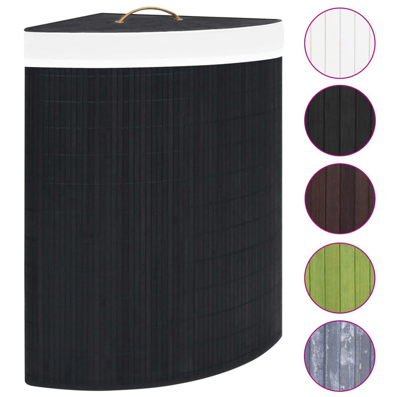 Bamboo Corner Laundry Basket Black 60 L