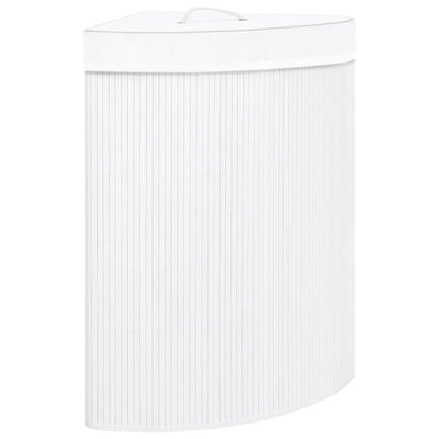 Bamboo Corner Laundry Basket White 60 L