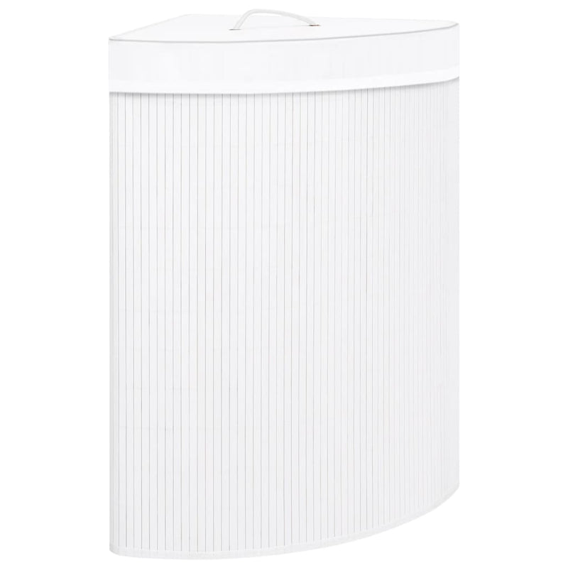 Bamboo Corner Laundry Basket White 60 L