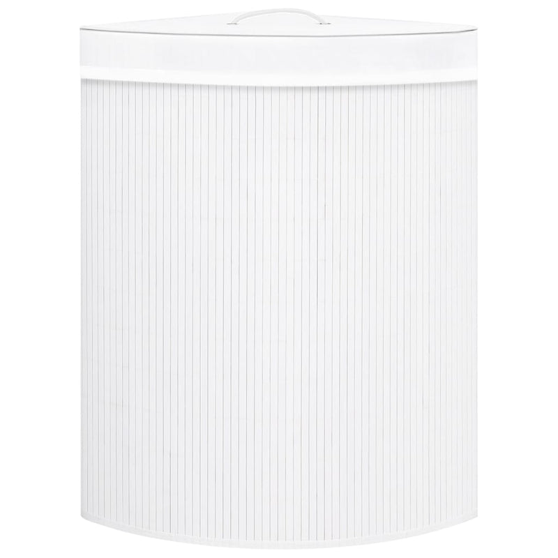 Bamboo Corner Laundry Basket White 60 L