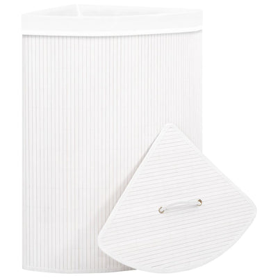 Bamboo Corner Laundry Basket White 60 L