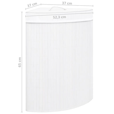 Bamboo Corner Laundry Basket White 60 L