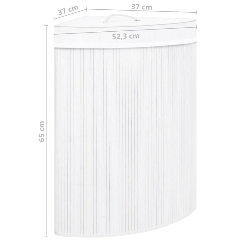 Bamboo Corner Laundry Basket White 60 L