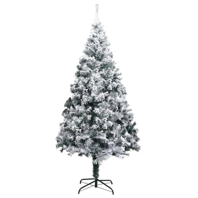 Artificial Christmas Tree with Flocked Snow Green 210 cm PVC