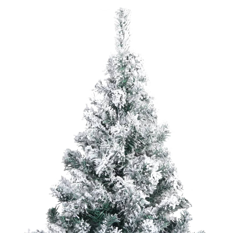 Artificial Christmas Tree with Flocked Snow Green 210 cm PVC