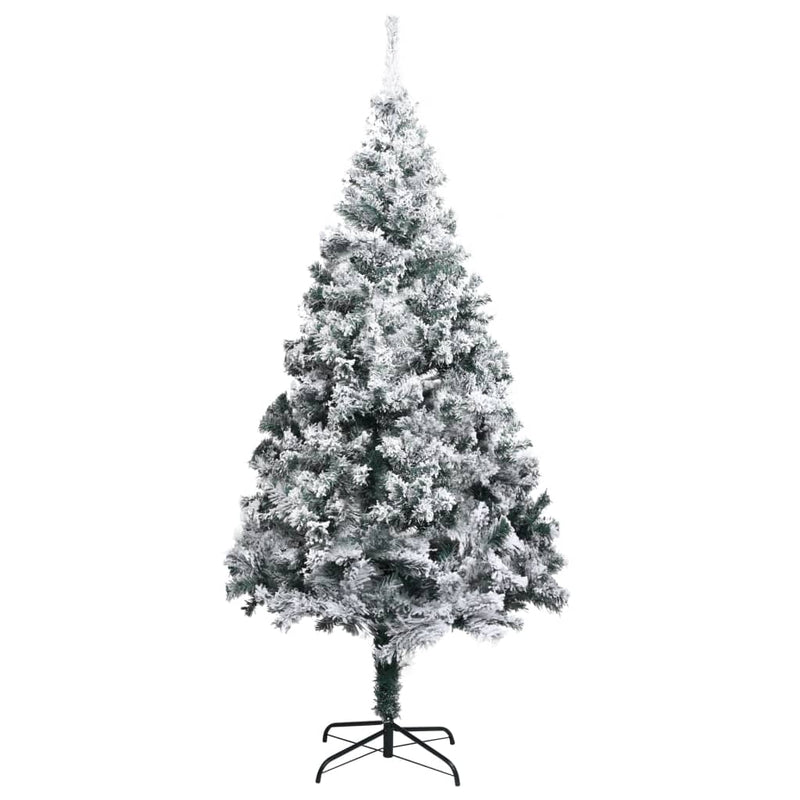 Artificial Christmas Tree with Flocked Snow Green 240 cm PVC