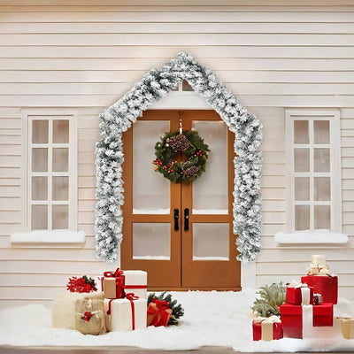 Christmas Garland with Flocked Snow Green 5 m PVC