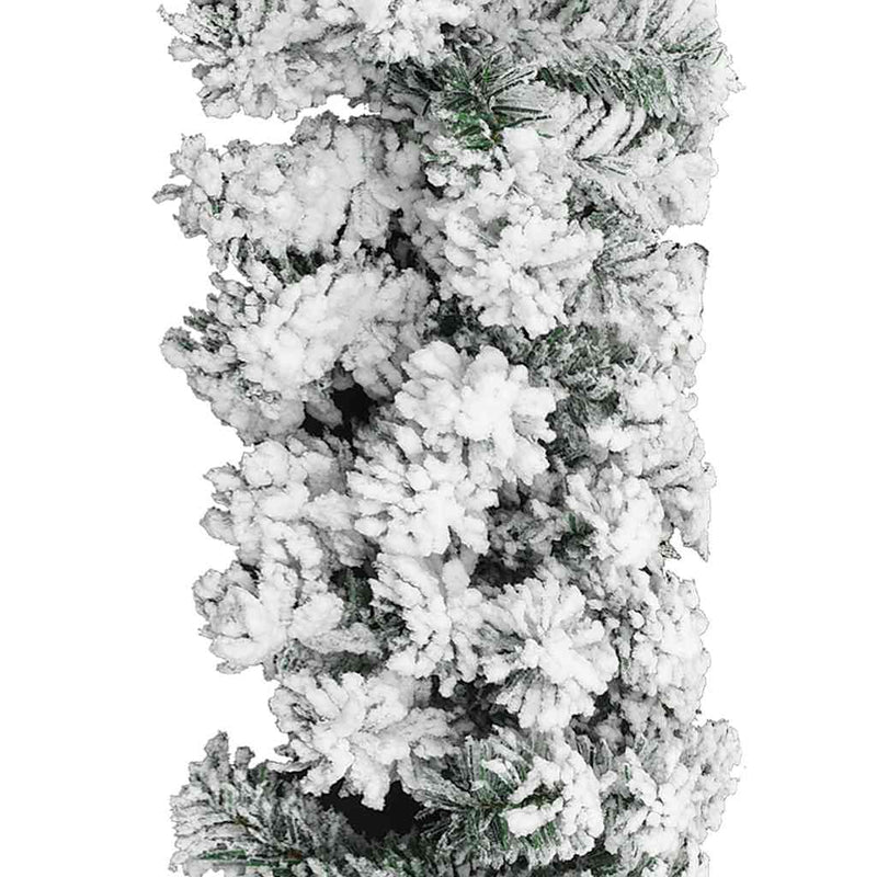 Christmas Garland with Flocked Snow Green 10 m PVC