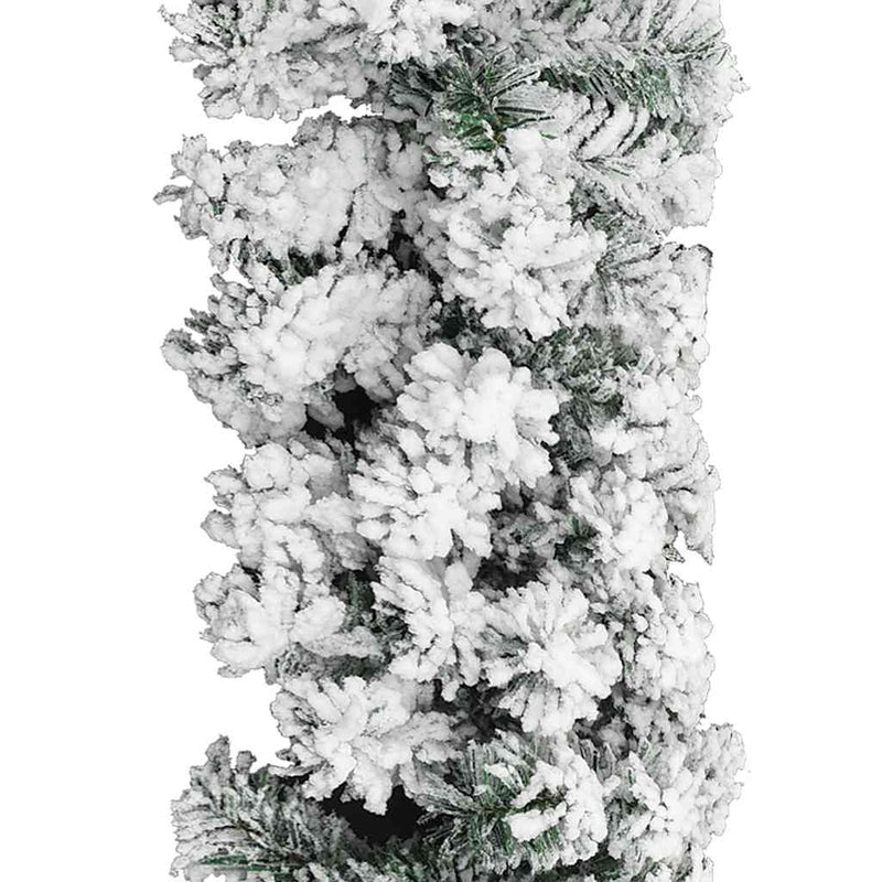 Christmas Garland with Flocked Snow Green 20 m PVC