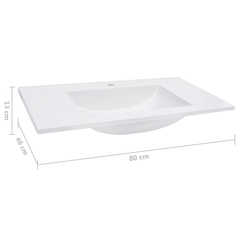 Built-in Wash Basin 800x460x130 mm SMC White