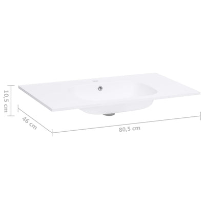 Built-in Wash Basin 805x460x105 mm SMC White