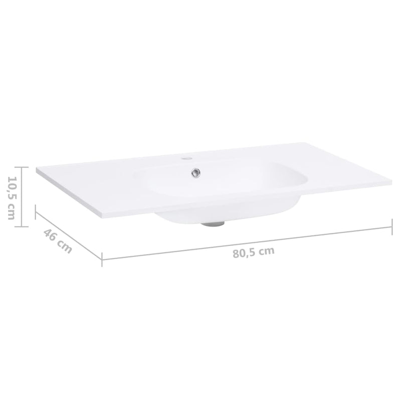 Built-in Wash Basin 805x460x105 mm SMC White