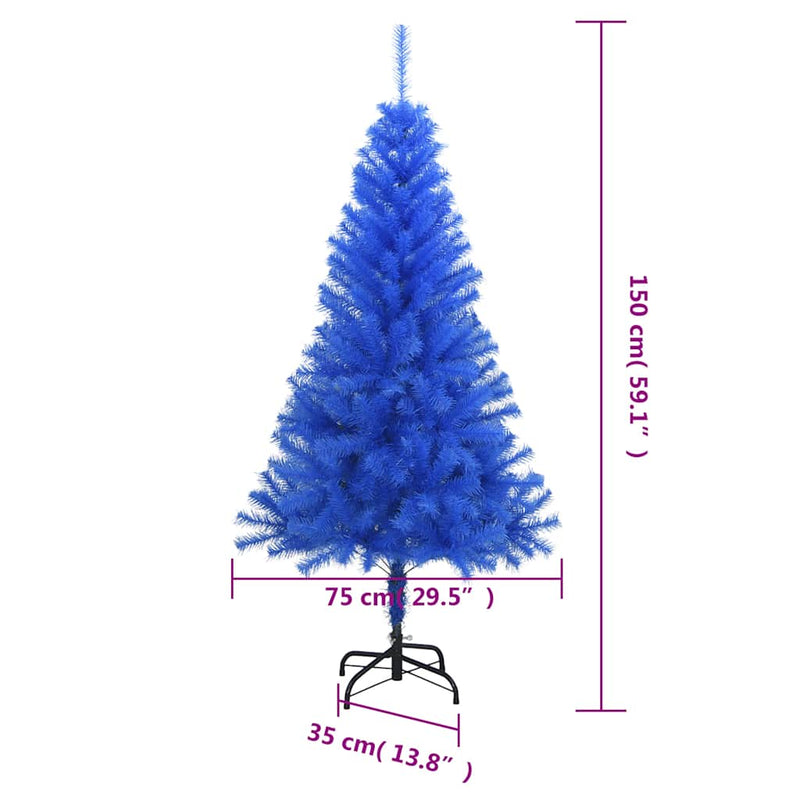 Artificial Christmas Tree with Stand Blue 150 cm PVC