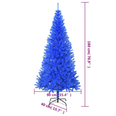 Artificial Christmas Tree with Stand Blue 180 cm PVC