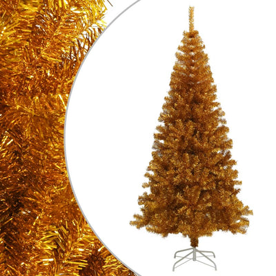 Artificial Christmas Tree with Stand Gold 210 cm PET