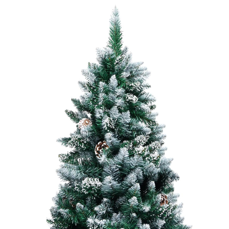Artificial Christmas Tree with Pine Cones and White Snow 240 cm