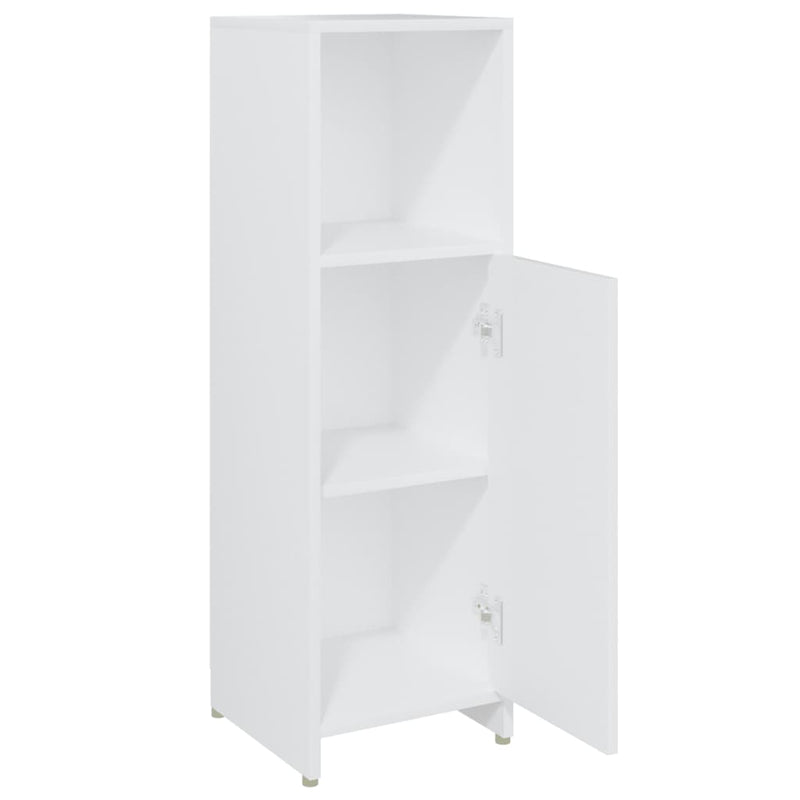 Bathroom Cabinet White 30x30x95 cm Engineered Wood