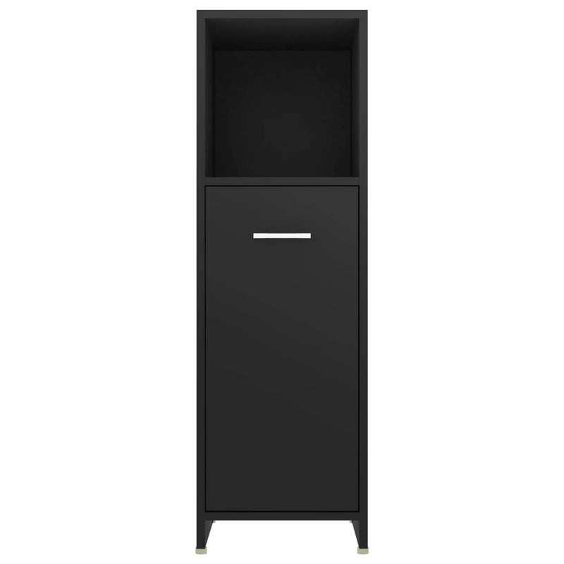 Bathroom Cabinet Black 30x30x95 cm Engineered Wood